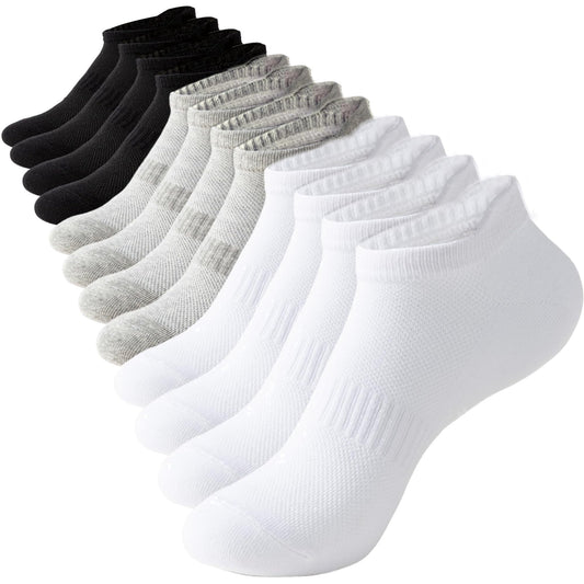 TieaTize 6 Pairs Ankle Socks for Women, Athletic Running Socks Cotton Breathable Soft Thin Stretchy, Anti-blister Thick Cushioned Wicking Odor Resist Sports Low Cut Socks with Tab