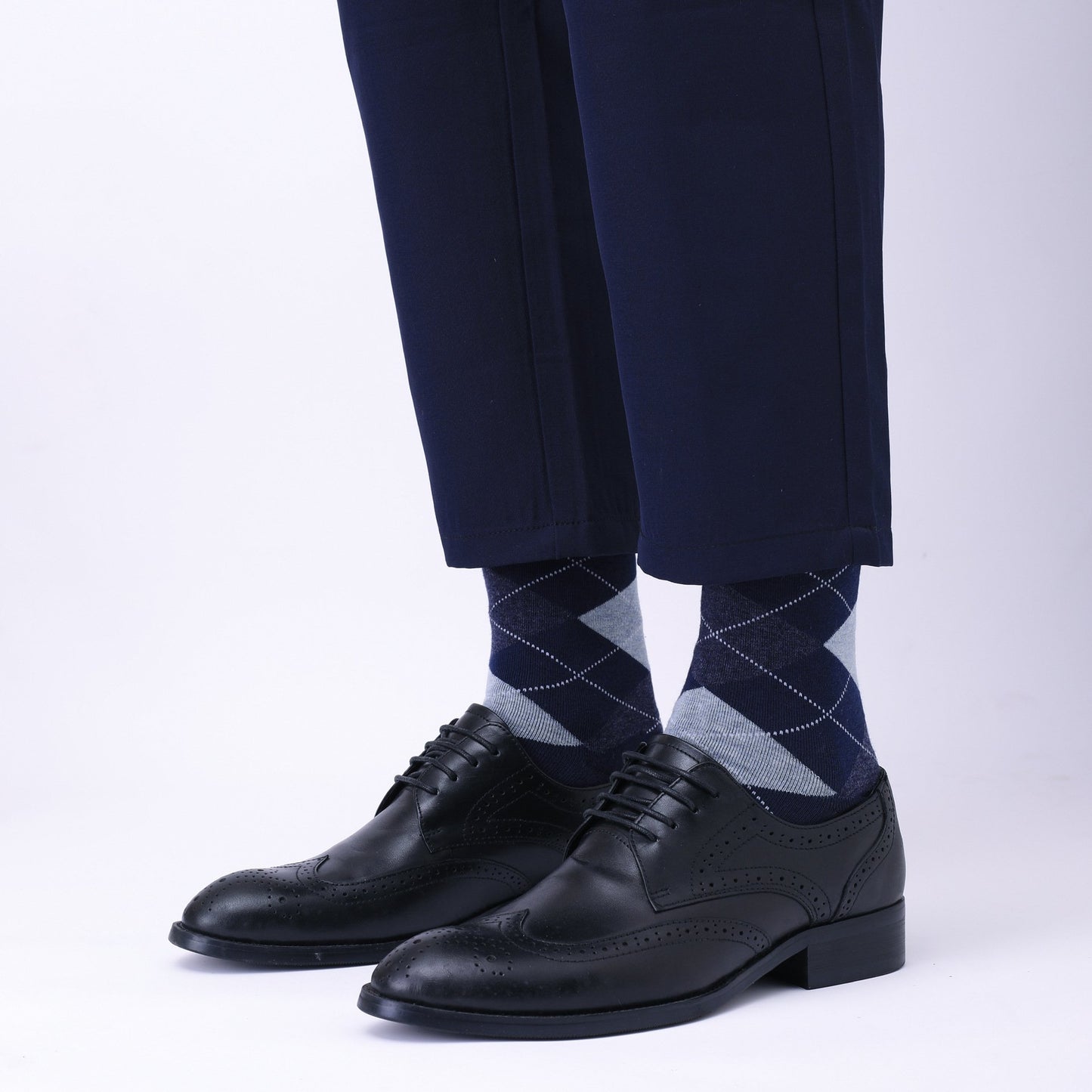 8 Pairs Mens Dress Crew Socks, Cotton Work Business Casual Classic Socks, Soft Breathable Mid Calf Socks Navy